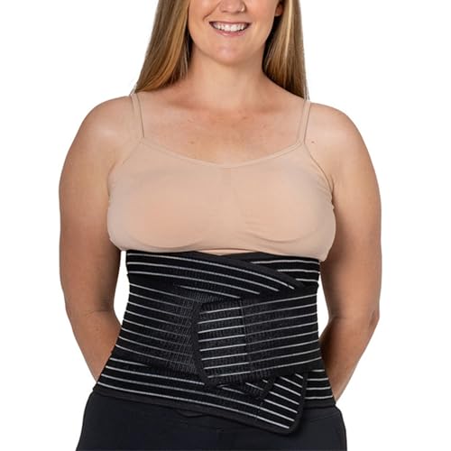 Image of UPGENT Postpartum Back Brace Lumbar Support Belts for Women Plus Size Widened Waist Trainer Shaper Belly Band Compression Abdominal Strap Corset(Black,Large)