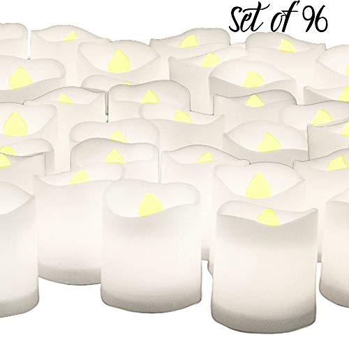 image for BANBERRY DESIGNS LED White Votive Candles - Set of 96 Battery Operated