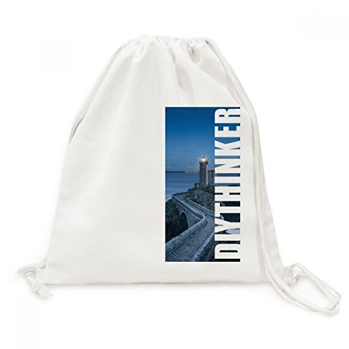 Sac à dos à cordon en toile imprimée Ocean Tour grand sac de voyage souple léger