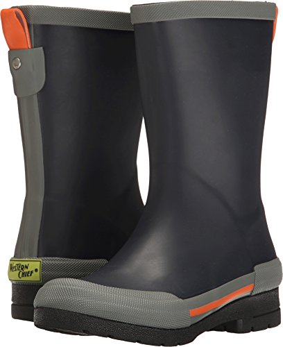 Western Chief Boys Waterproof Classic Youth size Rain Boots, Navy Camo Sole, 12 M US Little Kid