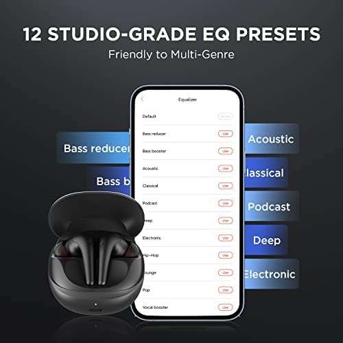 1MORE Aero Wireless Earbuds with Spatial Audio, 42dB Adaptive Active Noise Cancellation, 10mm Driver, Customizable EQs, 6 Mics for Clear Calls, 28h Battery, Wireless Charging, Black