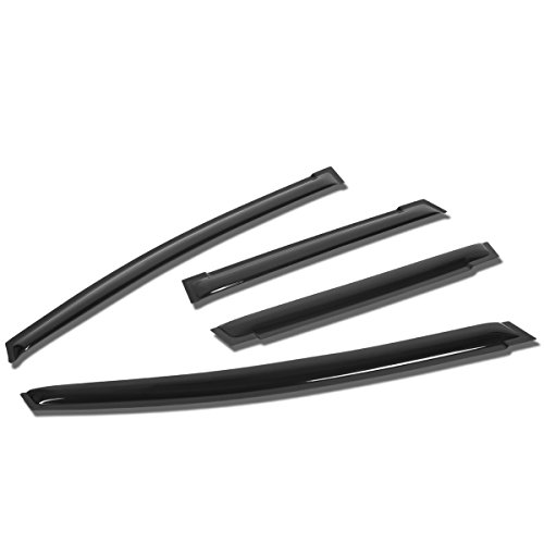 Auto Dynasty Window Visors Compatible with 09-14 Honda Fit, 4Pcs Front & Rear Tape-On Window Vent Visor Deflectors Rain Guard, Glossy Dark Smoke