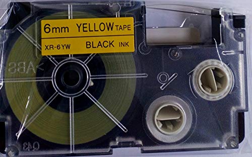 Image of Casio XR-6YW1 Label Printer Tape (Black and Yellow)