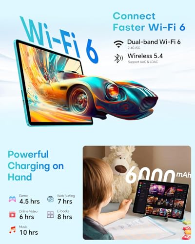 Image of TECLAST 2026 10 inch Android Tablet, P33Case Android 15 Tablet with Keyboard Case Mouse Stylus, 64GB ROM+4TB Expansion,Gemini AI, WiFi 6, 9H 6000mah, 2 in 1 Tablets 10 Accessories Kit for Daily Use