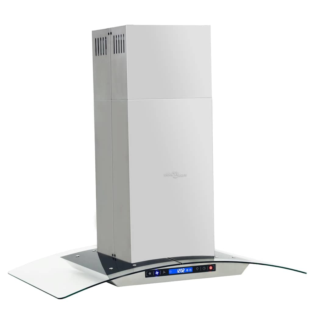 vidaXL okap kuchenny 90 cm, LCD, czujnik dotykowy, 756 m³/h, okap wyspowy, okap do komina