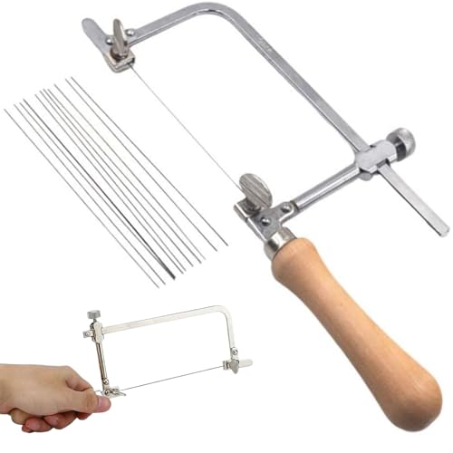 1 Set Seghetto da traforo con lame Corda a forma di U Filo diamantato portatile fai-da-te e da taglio per piastrelle Pietra giada Ceramica Vetro Legno