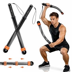 Cordless Battle Ropes with Adjustable Resistance Springs – Weighted Ropeless Battle Rope for Home Gym Exercise, Portable Workout Equipment for Strength Training & Cardio Fitness Orange& Black