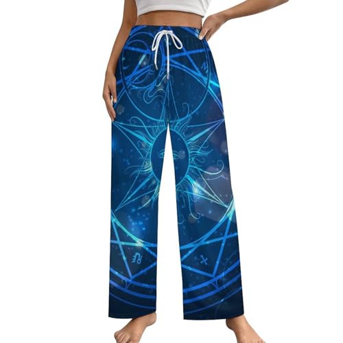 Bas de pyjama femme avec poches Cercle pantalon de nuit fluide S