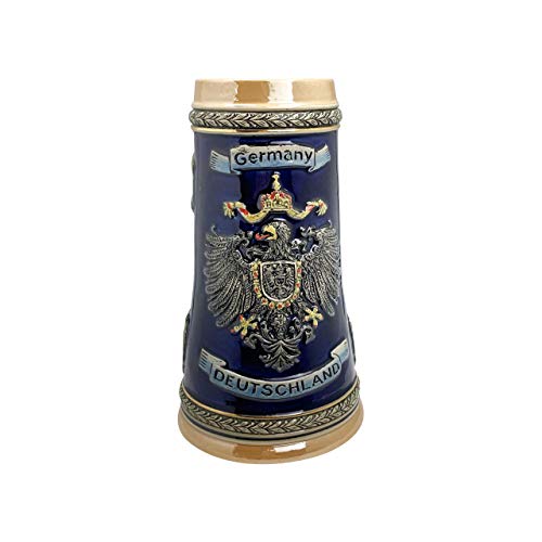 Essence of Europe Gifts 0.7 Liter | OktoberfestHaus Deutschland German Adler (Eagle) Beer Stein Tankard Hand Painted Engraved Cities Stein Cup, Stein Beer Mug