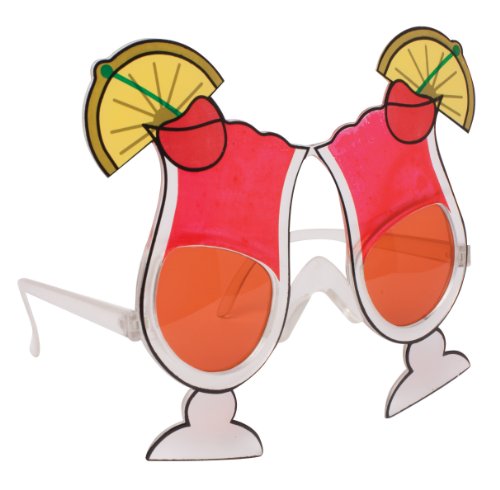 Creative Converting Wearable Shaped Party Glasses, Luau Tropical Drinks