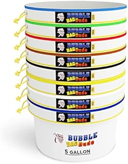 BUBBLEBAGDUDE Bubble Bags All Mesh 5 Gallon 8 Bag Set Herbal Ice Essence Extraction Bag Kit with 10 x 10 (25 Micron) Pressing Screen and Storage Bag