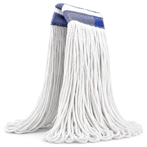 Image of Tidy Monster 24 oz Loop End Mop Head, Heavy Duty Mop Head Replacement with 6 Inch Headband, Machine Washable String Mop Refill Fits Most Clamp and Side Loading Handles for Home & Commercial Cleaning