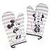 Disney Mickey and Minnie Mouse Set of Two Oven Mitts w Sketch Art Design - Heat Resistant - 100% Cotton - Pair