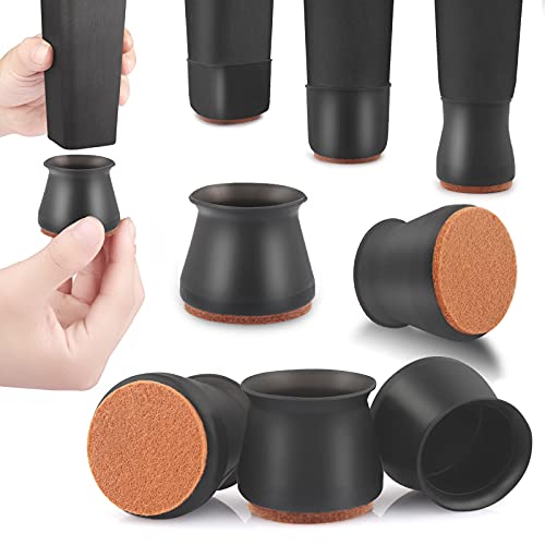Image of Chair Leg Protectors for Hardwood Floors, 16 Pcs Chair Leg Floor Protectors with Silicone Felt Furniture Pads Non-Slip, Free Moving Table Leg Covers, Stool Leg Protectors Caps, Fit:1.18-1.65 Inch
