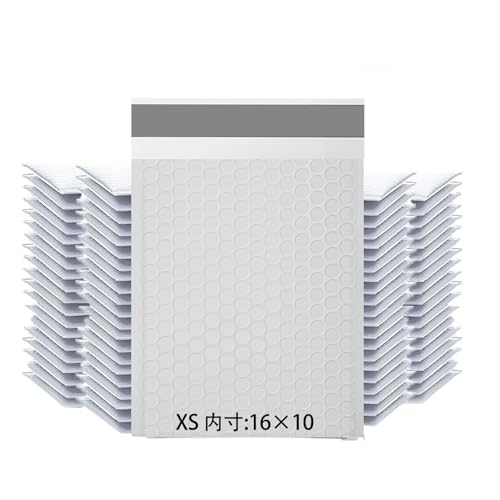 (100枚入) クッション封筒 XS サイズ 内寸16×10cm 外寸16×12cm 配送用防水緩衝材 白 エアキャップ付き郵送用封筒袋 梱包用 気泡入り 包装緩衝材【防水性 防塵性 耐震性】