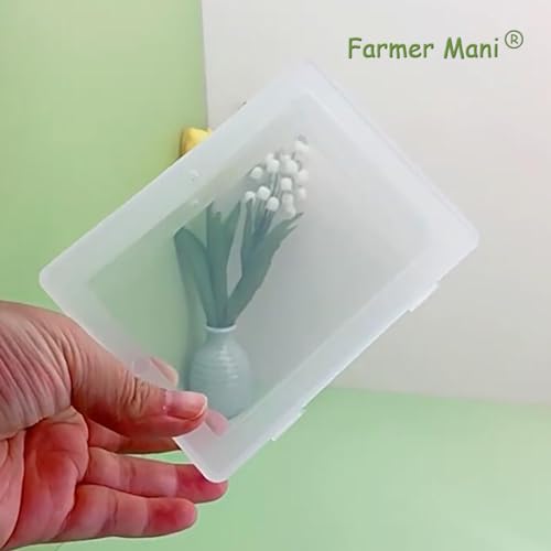 Image of 2 Pieces Rectangle Small Plastic Box Containers (5.2 x 3.86 x 1.69 inches) with Double Buckle for Collecting Small Items, Beads, Game Pieces, Business Cards, Crafts Accessories
