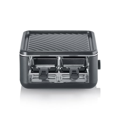 SEVERIN - Raclette grill con 4 sartenes con revestimiento antiadherente y función click-stow 800 W Negro RG 2360 SEVERIN - Raclette grill con 4 sartenes con revestimiento antiadherente y función click-stow 800 W Negro RG 2360