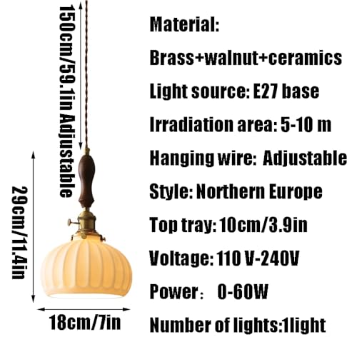 Lustre en céramique japonais E27 suspension de plafond créative - 8