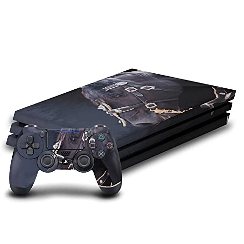 Skin Vinyle PS4 Pro Mix Art Cheval Frison - Couverture Autocollante Design pour Console Sony