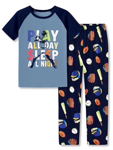 Tebbis Boys Baseball Pajamas 2-Piece PJs Set