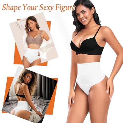 Image of Womens Thong Shapewear Mid to High Waisted Shaper Thong WN0017(09#I White#seamless mid rise,Large)