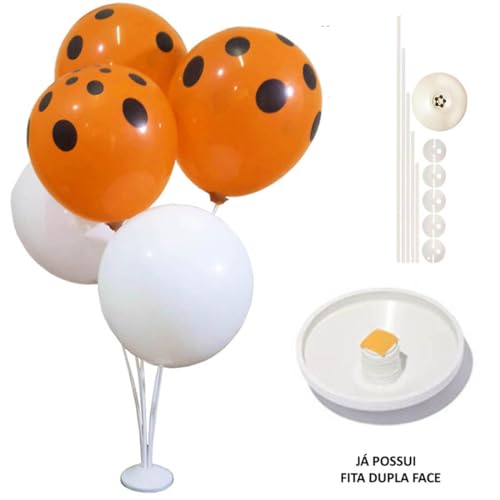 kit 02 Suportes Balão 10 Bexigas/Varetas Haste pega Centro Mesa Desmontável com Base Enfeite Decoraç