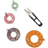Maquina Hacer Pompones (4 Piezas) con Cortahílos - Kit para Hacer Pompones 4 Tamaños (9, 7, 5,5, y 3,5cm) –Pompones Decorar, Guirnalda, Colgantes y Más – Fácil de Usar – Maquina Pompon Reutilizable