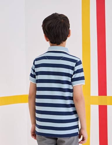 Image of Amazon Brand - Symbol Boys Cotton Rich Striped Polo Tshirt | Collar Tshirts | Half Sleeves | Regular Fit