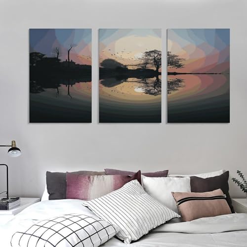 Toile murale guitare triptyque vertical salon chambre bureau