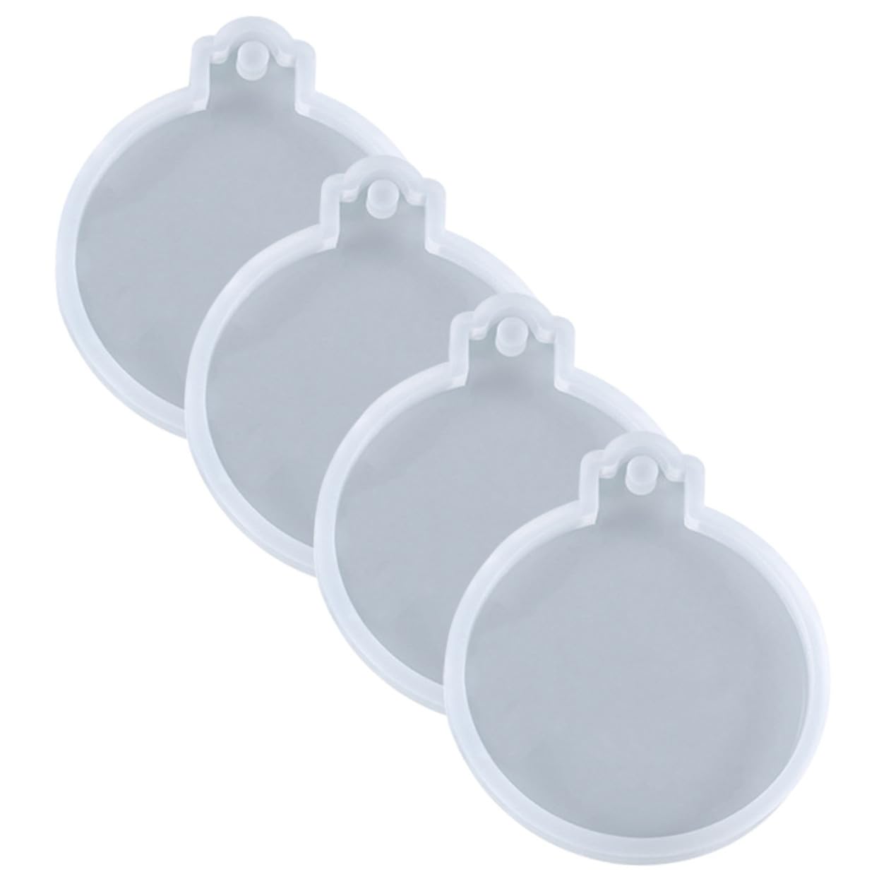 COHEALI 12 Pezzi Stampi in Silicone Rotondi per Decorazioni Natalizie Te Materiale Durevole e Flessibile per Collane e Portachiavi Modelli Trasparenti per Epoxy Artigianale