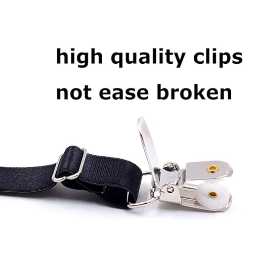 Image of Shirt Stays for Men Adjustable Elastic Shirt Holders Non-slip Clamps Shirt Garters Keep Shirt tucked in for Police Military