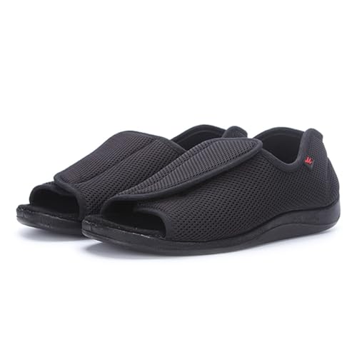 Adjustable Diabetic Sandals, Elderly Open Toe Edema Slippers Wide Fit Shoes Breathable Swollen Feet Footwear for Women