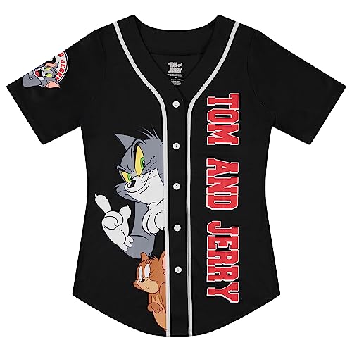 Maillot de baseball Tom and Jerry en maille pour femme taille M