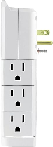 Miniatura 4 de GE Pro 37063 - Extensor de 6 tomas de corriente con tomas giratorias, adaptador de grifo de pared, rotación de 90 grados, 1080 julios, certificación