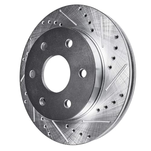 Image of Detroit Axle - Front Brake Kit for 2005-2012 Nissan Pathfinder 2005-2025 Frontier 2005-2015 Xterra 2009-2012 Suzuki Equator Drilled Brake Rotors Ceramic Brakes Pads Replacement : 11.65 inch inch Rotor