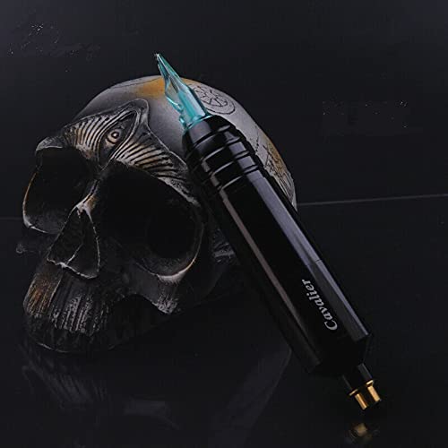 DGT Cartridge needles Rotary Machine Pen with RCA input (Black, CAVALIER)