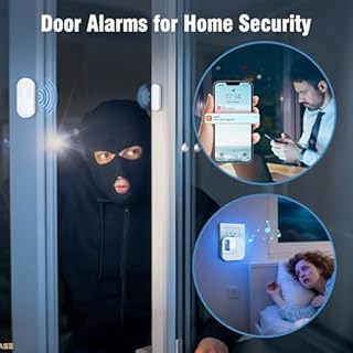 Door Chime,Sanjie WiFi Door Sensor Open Chime When Entering for Business/Home/Store/Office Alert Your Phone,Alarms for Kids Safety,500 FT Range,20 Ringtones ,4 Sensors 1 Receiver