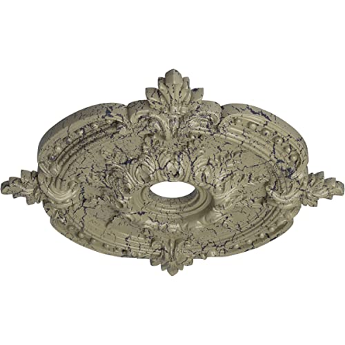 Image of Ekena Millwork CM28BECSC Ceiling Medallion, Castle Stone Crackle