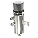 Vincos Universal Aluminum Engine Brushed Baffled Oil Catch Can Kit Coolant Overflow Tank Reservoir 750ML w/Breather Filter Kit Cylinder 2 Front Ports 10AN (Silver)