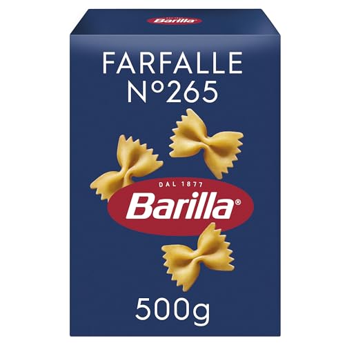 Barilla Pasta Farfalle N.265, Pasta Corta di Semola di Grano Duro, I Classici, Tempo di Cottura 13 Minuti, Confezione da 500g