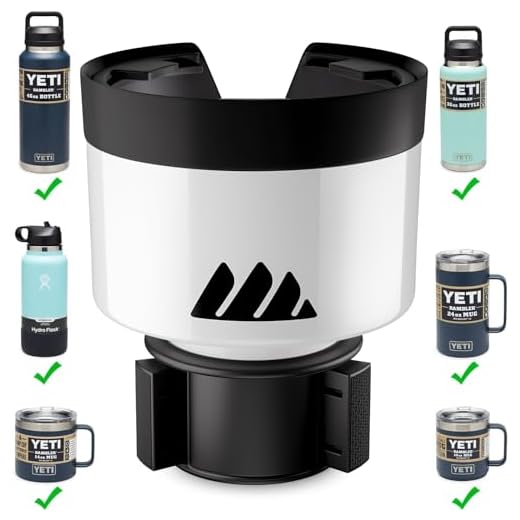 Integral Ultimate Expander Car Cup Holder - Adjustable Base - Expander & Organizer for Vehicles - Compatible with Coffee Mug, Yeti 14/24/36/46oz, Ramblers, Hydro Flasks 32/40oz, 3.4"-4.0" Bottles