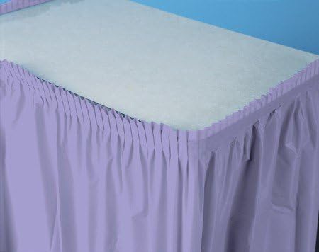 Pack of 6 Luscious Lavender Pleated Disposable Plastic Picnic Party Table Skirts 14'