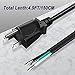 MEIRIYFA 18 Gauge 3 Prong NEMA 5-15 Plug Heavy Duty Cord US SJT Replacement Power Supply Cable 10A 110V 115V 120V Pigtail for Power Tools and AC Appliances -2PCS (4.9FT)