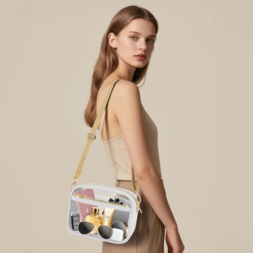 Image of MOMSIV Clear Bag for Stadium Events, Crossbody Transparent Bag for Concerts Sports Events, Purses for Men & Women