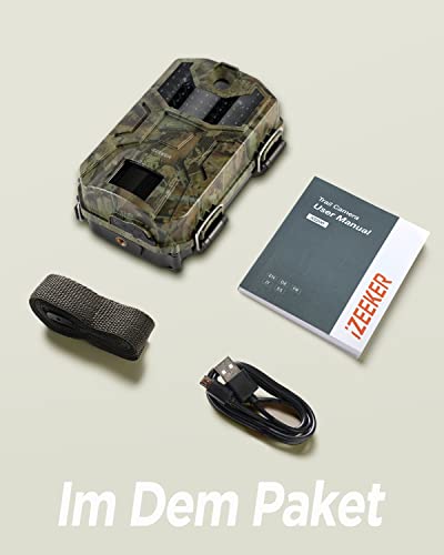 iZEEKER Wildkamera Ohne WLAN, Wildtierkamera mit 940nm No Glow Infrarot LEDs, Wildkamera mit...