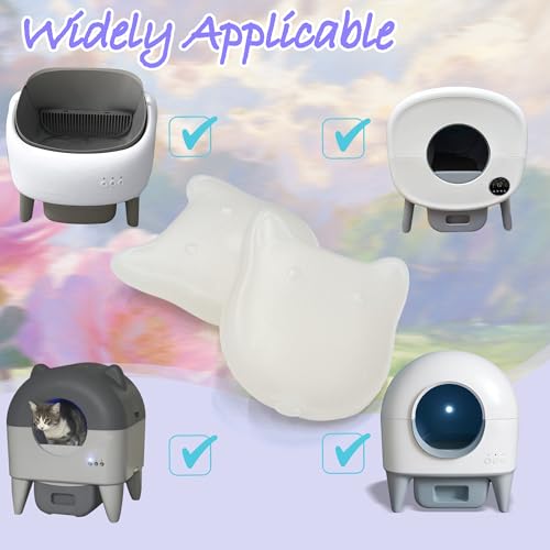 Image of NewKe 4 Pack Deodorizer for Cumrige and for Fumoi Self Cleaning Litter Box | Odor Eliminator Fragrance Refills for Most Automatic Cat Litter Box, Cute Cat Shaped Design with Camellia Flower Scent
