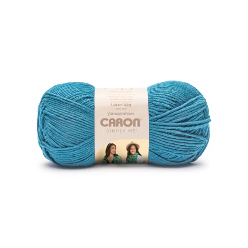 Image of Caron Simply Me, Soft Yarn for Crocheting, Blue Topaz, 2-Pack | #5 Bulky Yarn, 62% Acrylic 20% Nylon 18% Wool, Soft Yarn for Knitting, Crochet, Hobby Crafts, 197yd, 160g /5.64oz per skein