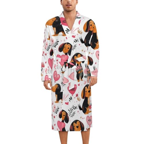 Robe de nuit en soie imprimée pour homme et femme avec ceinture réglable