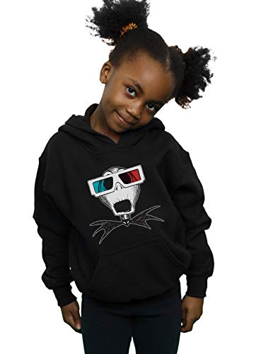 Disney Girls Nightmare Before Christmas Jack Skellington 3D Glasses Hoodie Black 7-8 Years