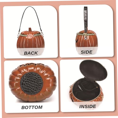 Halloween Purse, Funny Weird Pumpkin Purse, Handheld/Shoulder/Crossbody Pumpkin Bag, Zipper Halloween Crossbody Bag for Women3